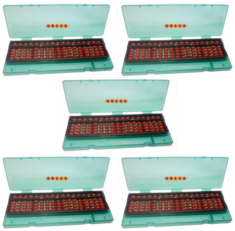 

Abica Abacus math learning kit for kids Brown 17 Rod with box ( pack of 5 )