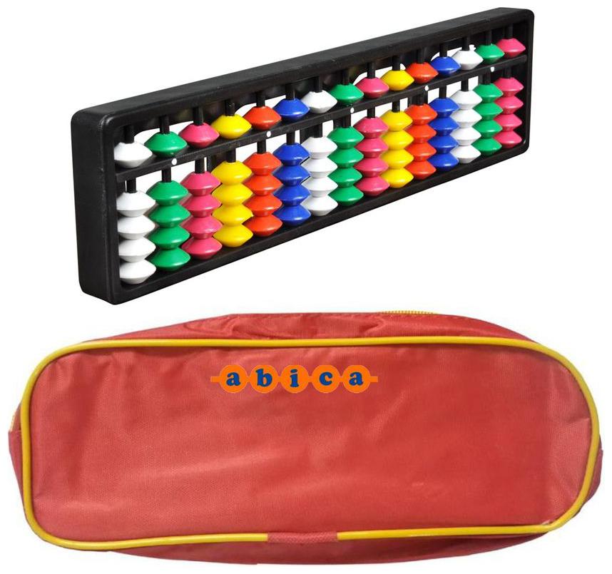 

Abica Abacus math learning kit for kids 15 rod multi color with pouch ( pack of 10 )