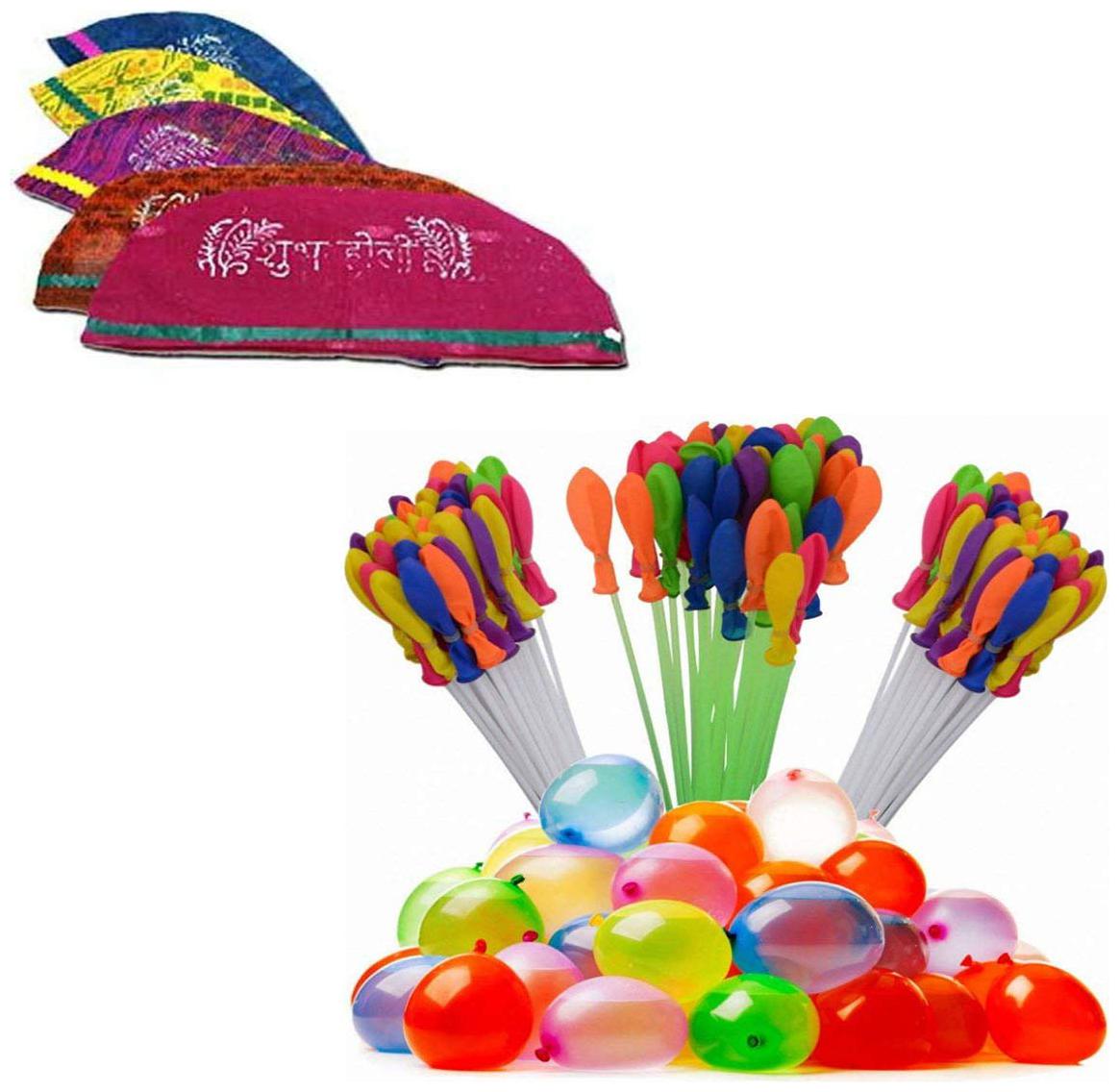 

Abware Set of 10 Colourful Holi Cap and Set of 3 Magic Water Balloon Best Holi Celebration Combo Multi
