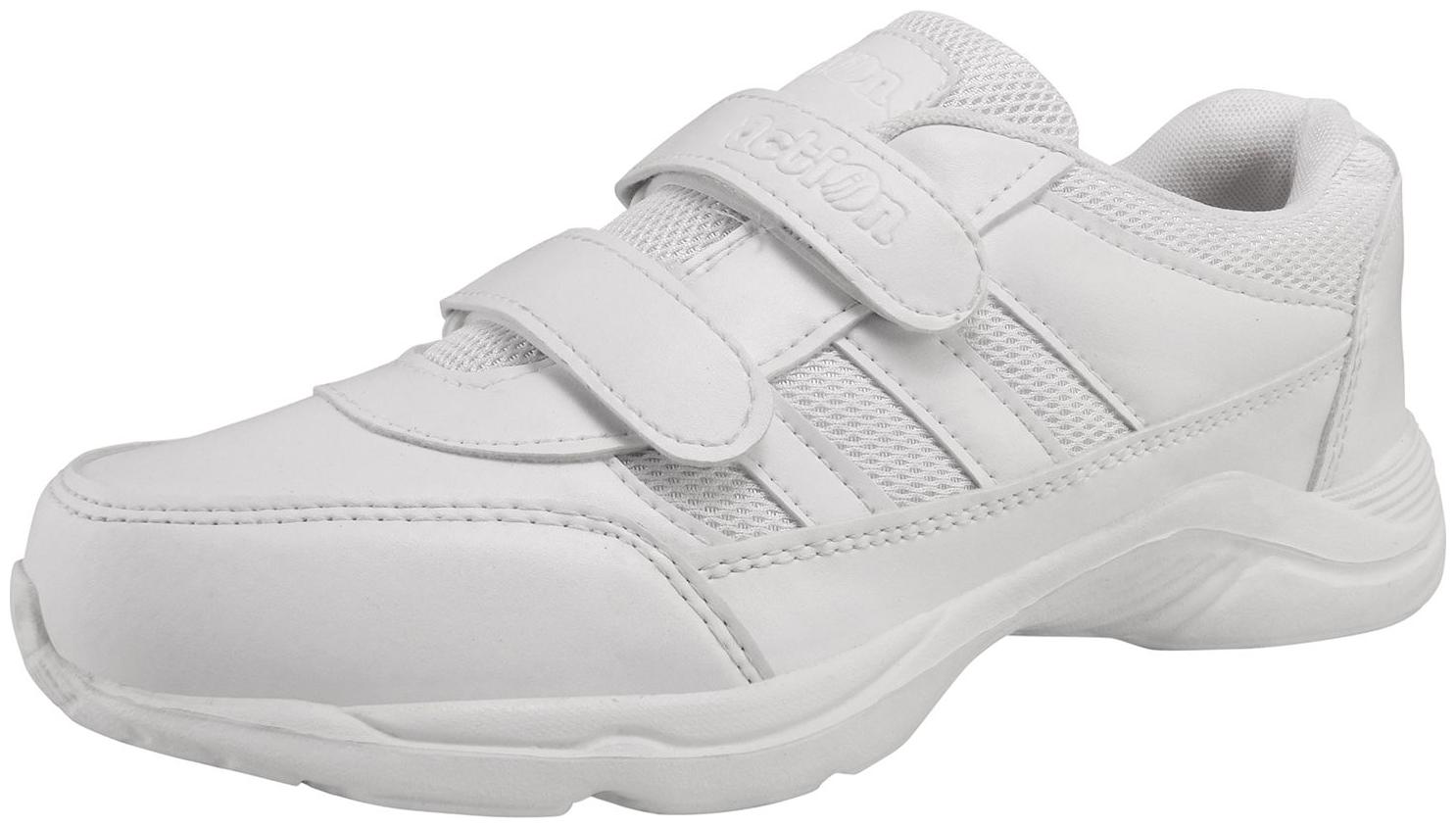 

Action White Unisex Kids School Shoes
