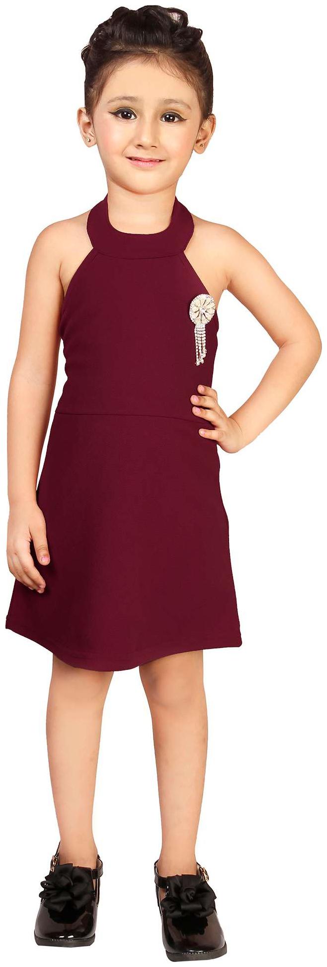 

Addyvero Maroon Cotton Blend Short Sleeves Above Knee ( Pack of 1 )