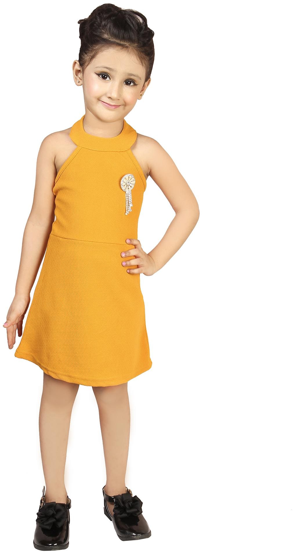

Addyvero Yellow Cotton Blend Sleeveless Above Knee ( Pack of 1 )