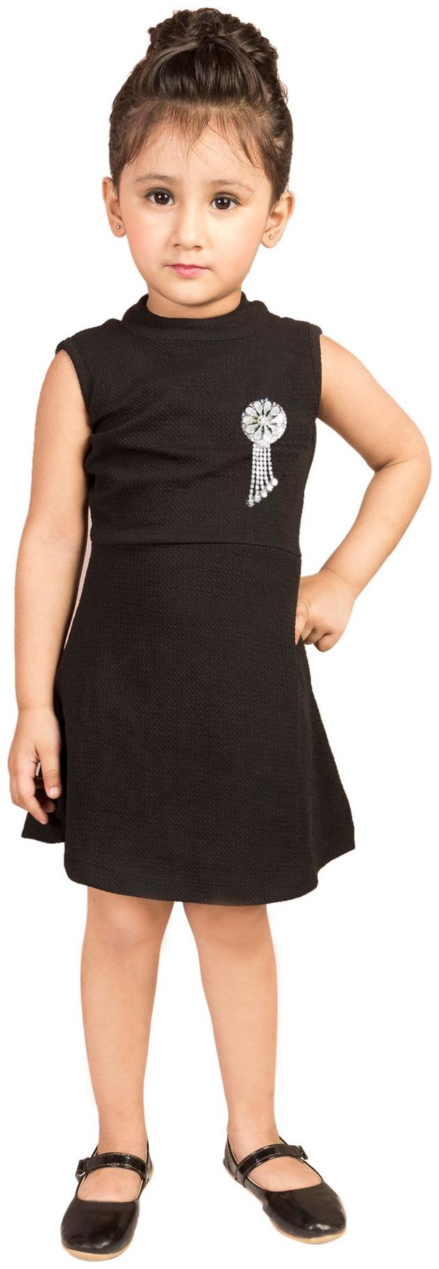 

Addyvero Black Cotton Blend Sleeveless Knee Length ( Pack of 1 )