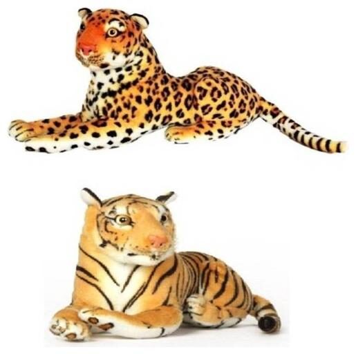 

Agnolia Stylish Gift Gallery stuffed Soft Animal Toy for kids Birthday Gift Boy Girl combo of Tiger and Cheetah - 30 Cm