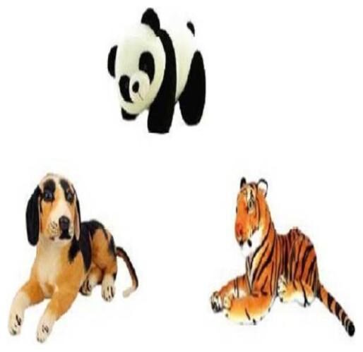 

Agnolia Stylish Gift Gallery stuffed Soft Animal Toy for kids Birthday Gift Boy Girl combo of White Tiger Panda and Dog - 30 Cm