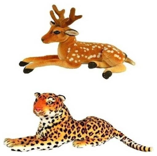 

Agnolia Stylish Gift Gallery stuffed Soft Animal Toy for kids Birthday Gift Boy Girl combo of Cheetah and Deer - 30 Cm