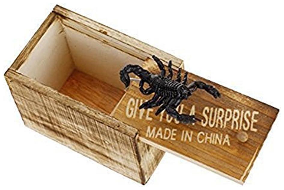 Surprise Snake Bite in Wooden Box Gag Gift Practical Joke Prank Toy Scare Trick