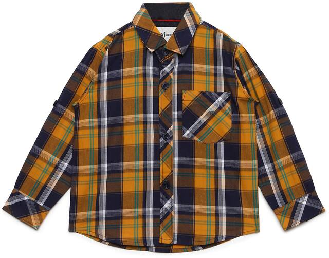 Aj Dezines Cotton Checked Shirt for Baby Boy - Yellow