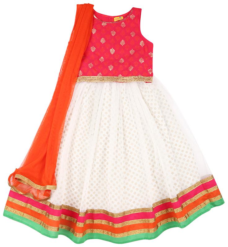 

Akkriti By Pantaloons Girl s Cotton Printed Sleeveless Lehenga choli - Multi