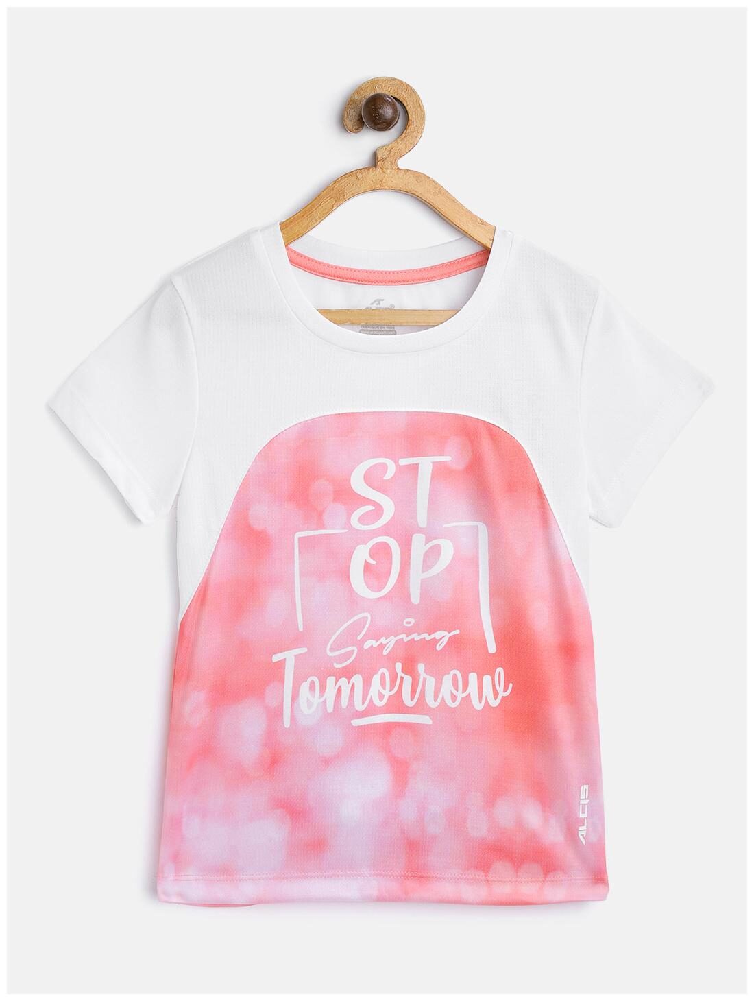 

Alcis Girl Polyester Printed T shirt - White