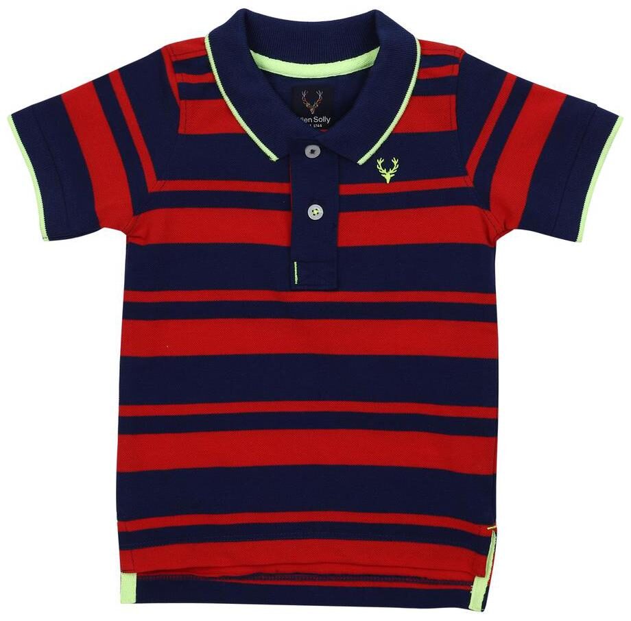 

Allen Solly Boy Poly cotton Striped T-shirt - Red