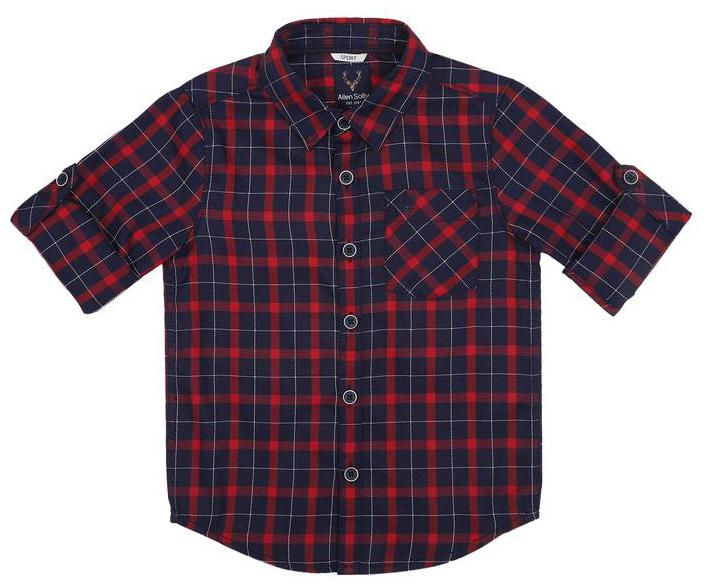 

Allen Solly Boy Poly cotton Checked Shirt Blue