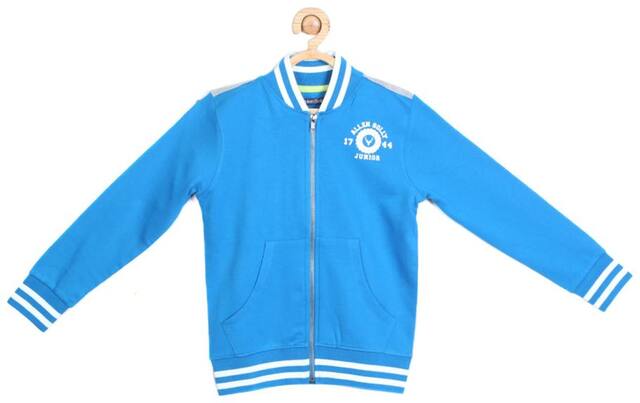 Allen Solly Boy Blended Solid Sweatshirt - Blue