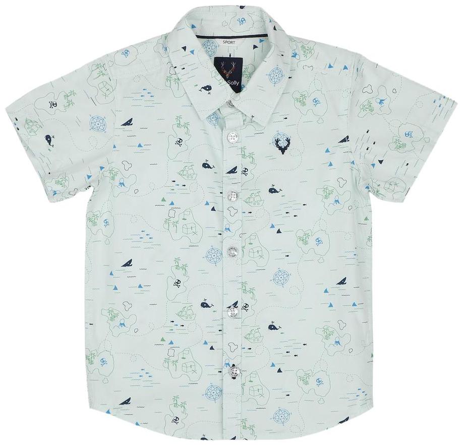 

Allen Solly Boy Cotton Printed Shirt Green