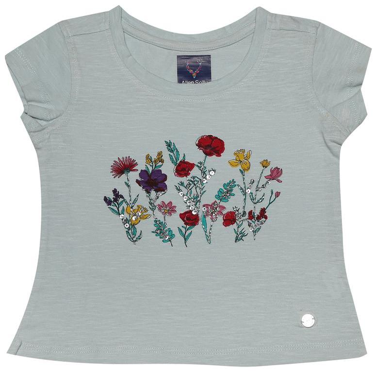 

Allen Solly Girl Poly cotton Printed T shirt - Grey