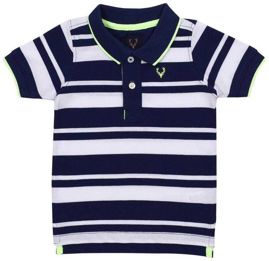

Allen Solly Boy Poly cotton Striped T-shirt - Blue