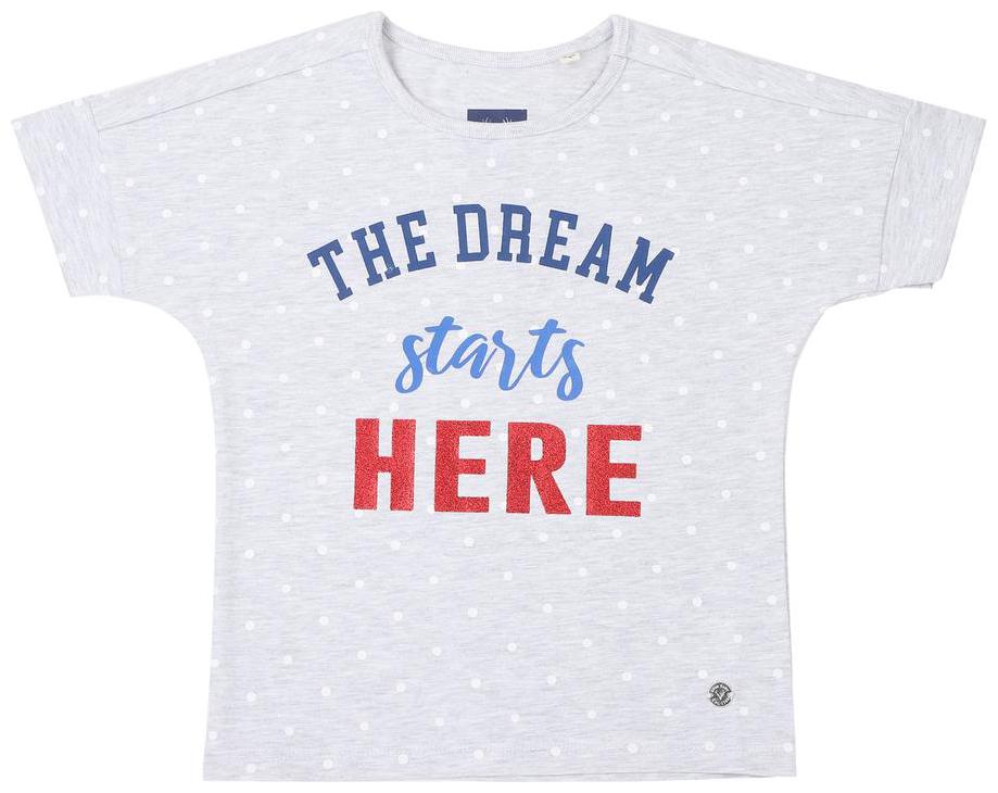 

Allen Solly Girl Cotton Printed T shirt - Grey