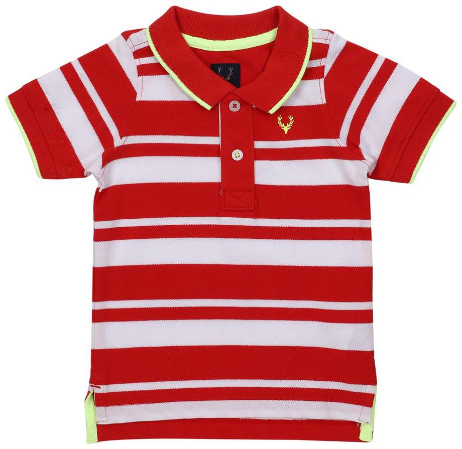 

Allen Solly Boy Poly cotton Striped T-shirt - Red