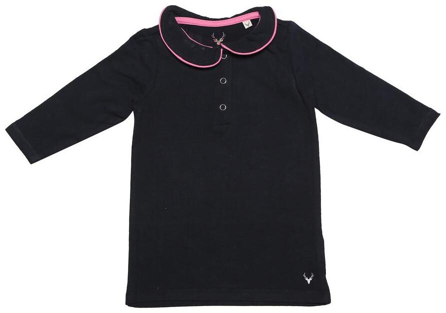 

Allen Solly Baby girl Cotton Self design Collar frock - Black