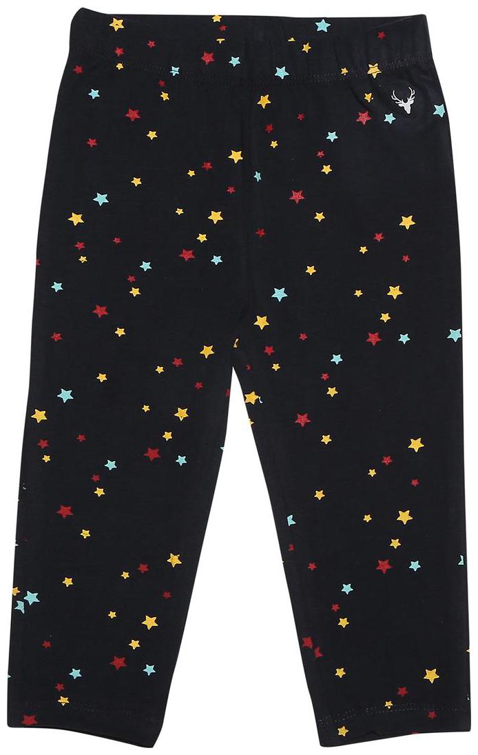 

Allen Solly Baby girl Cotton Printed Leggings - Black