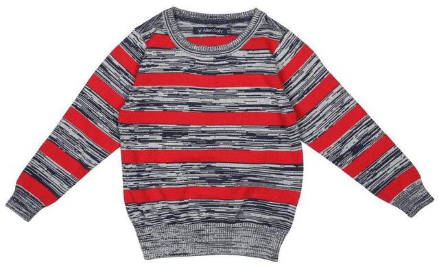 Allen Solly Boy Cotton Striped Sweater - Red