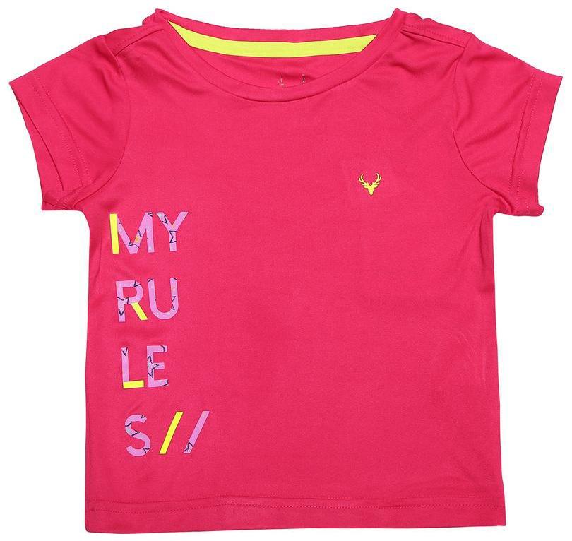 

Allen Solly Girl Poly cotton Printed T shirt - Pink