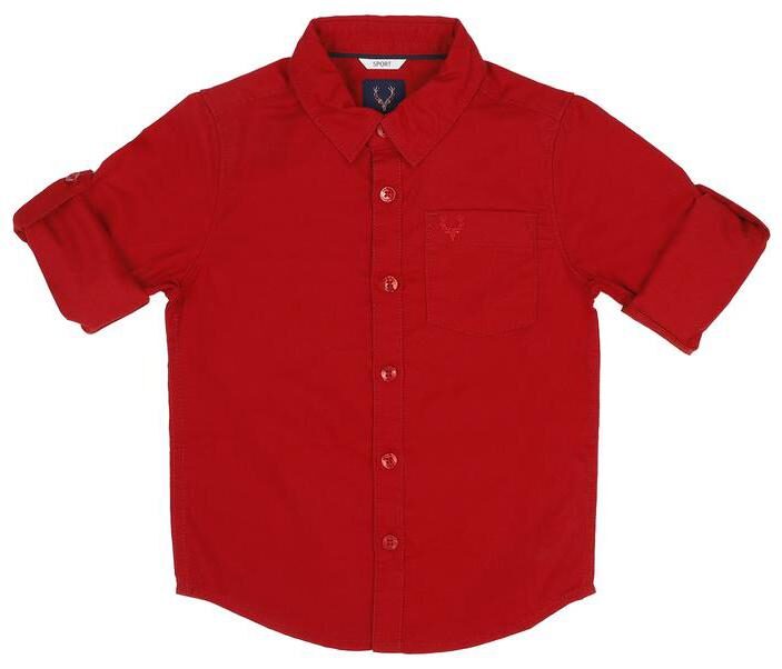 

Allen Solly Boy Cotton blend Solid Shirt Red