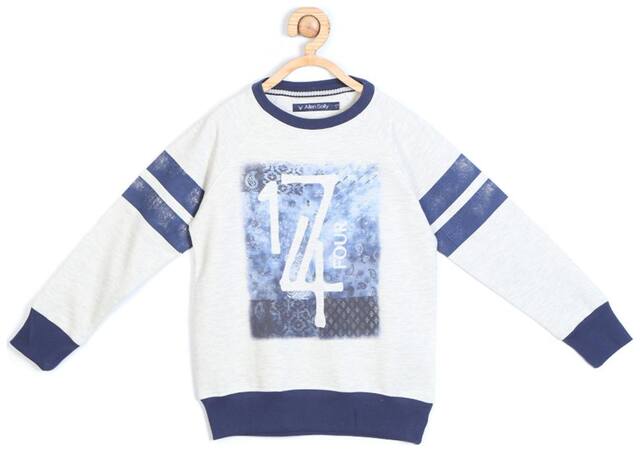 Allen Solly Boy Blended Printed Sweatshirt - White