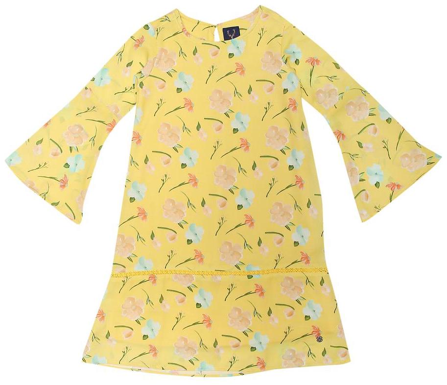 

Allen Solly Yellow Cotton 3 4th Sleeves Knee Length Princess Frock ( Pack of 1 )