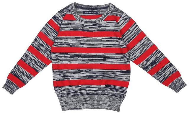 Allen Solly Boy Cotton Striped Sweater - Red