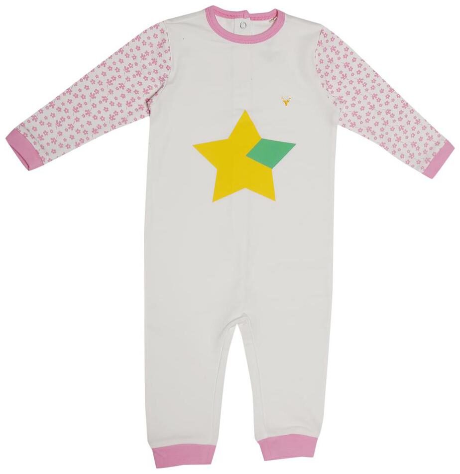 

Allen Solly Baby girl Cotton Printed Jumpsuit - White