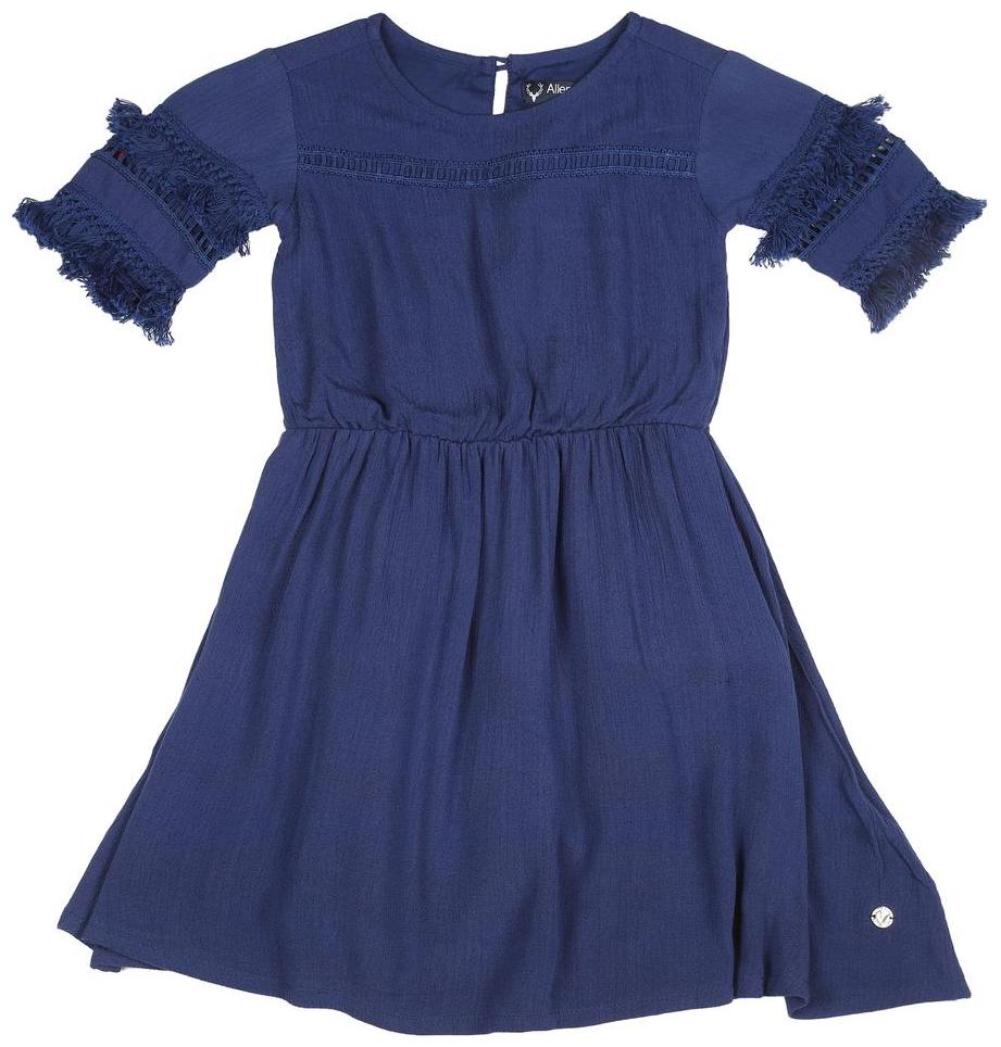 

Allen Solly Blue Viscose Short Sleeves Knee Length Princess Frock ( Pack of 1 )