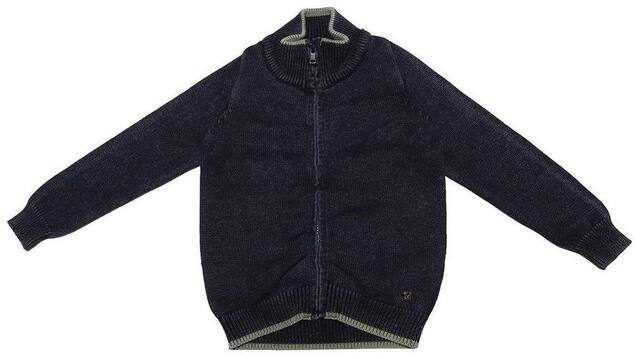 Allen Solly Boy Cotton Solid Sweater - Blue