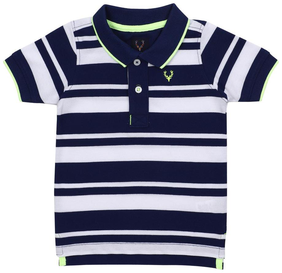 

Allen Solly Boy Poly cotton Striped T-shirt - Blue