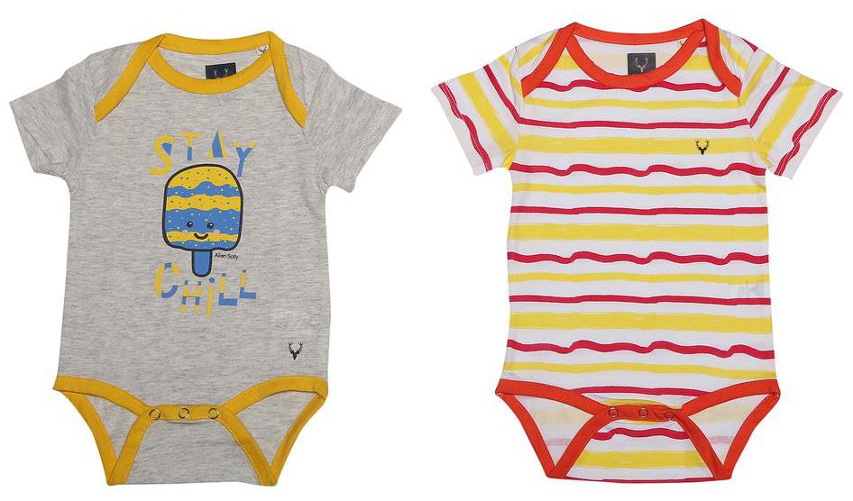 

Allen Solly Baby boy Cotton Striped Body suit - Multi
