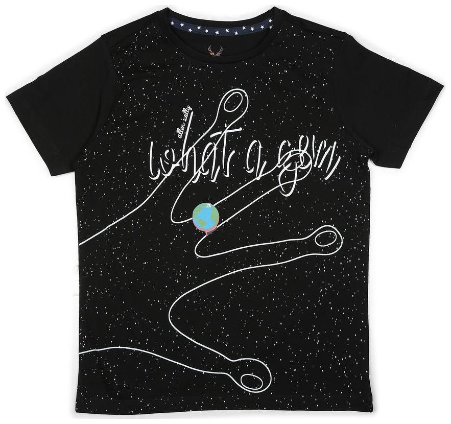 

Allen Solly Boy Cotton Solid T-shirt - Black