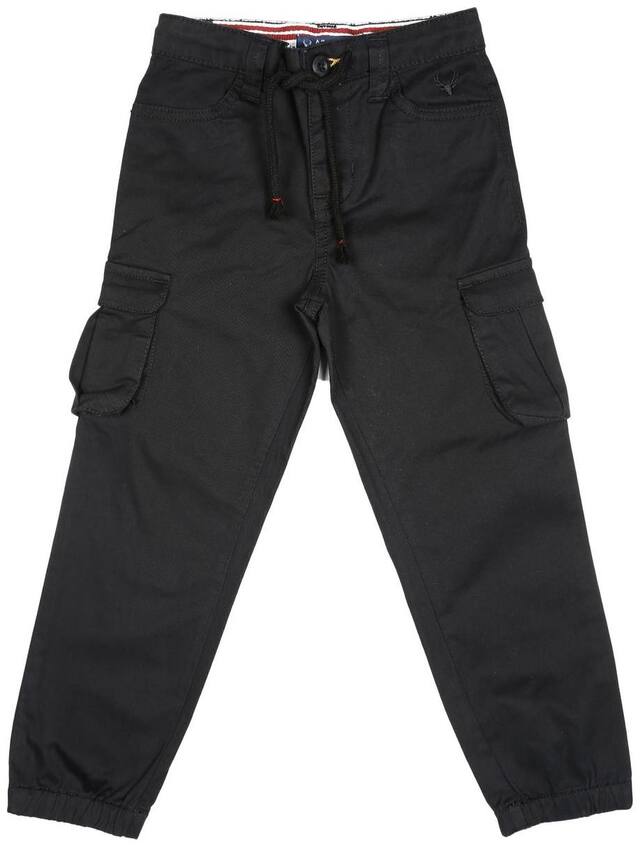 Allen Solly Boy Solid Trousers - Black