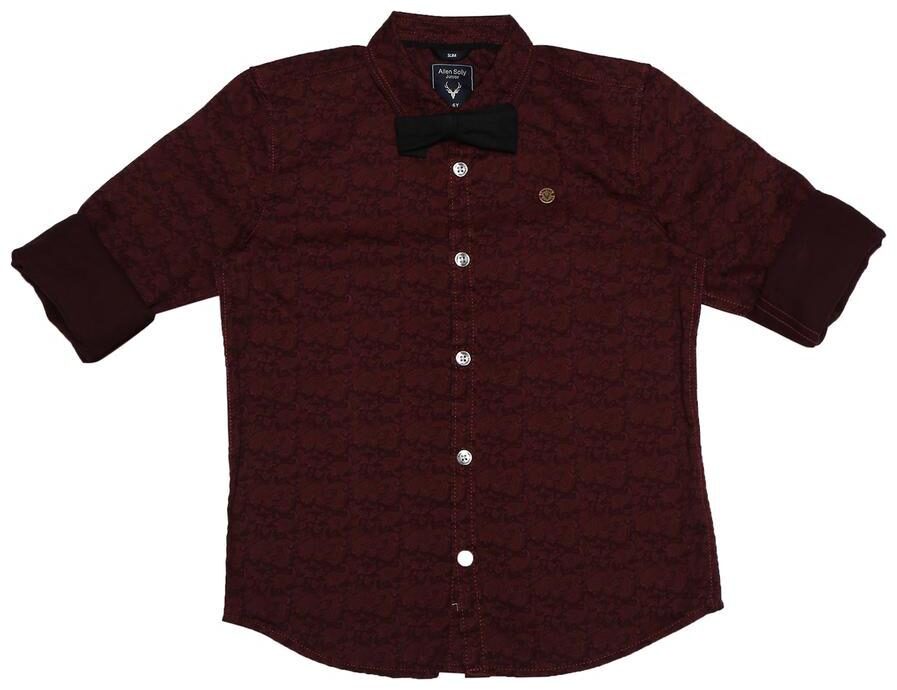 

Allen Solly Boy Cotton Printed Shirt Maroon