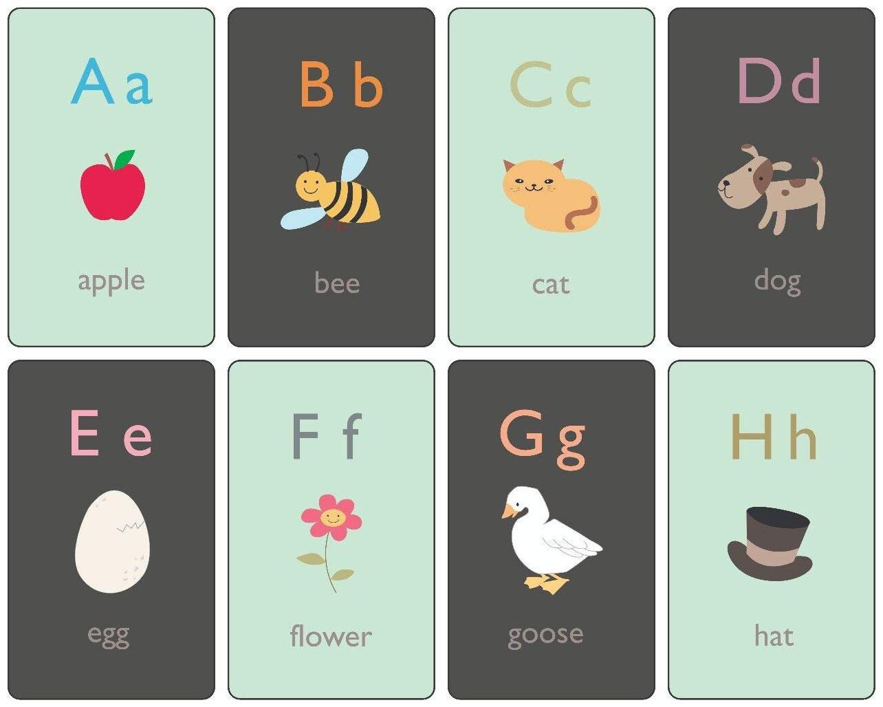 

Alphabets ABC Flash Cards Laminated 3 5 inch x 5 5 inch Waterproof