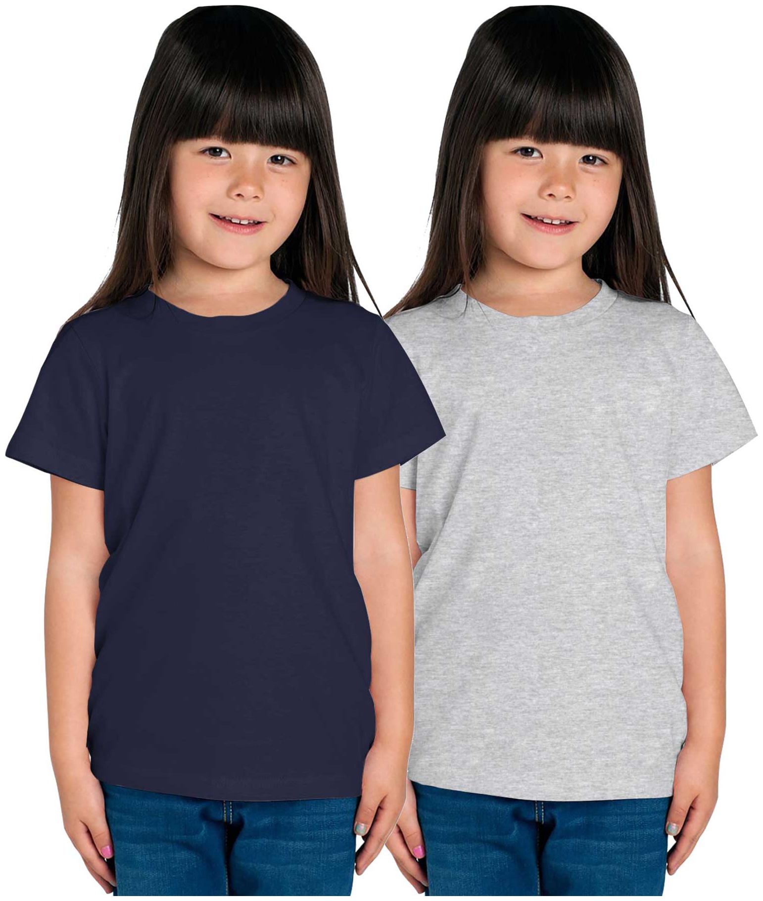 

American-Elm Girl Cotton Solid T shirt - Blue