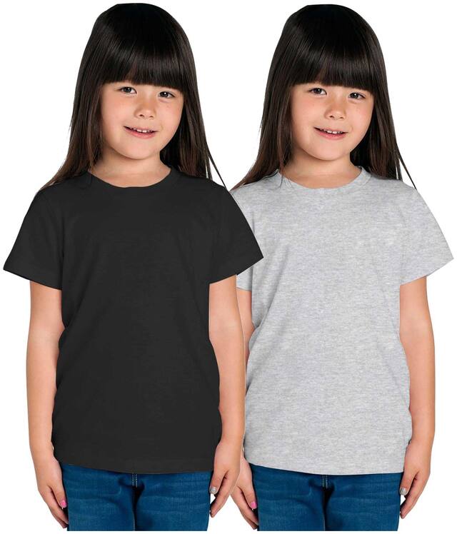 American-Elm Girl Cotton Solid T shirt - Multi