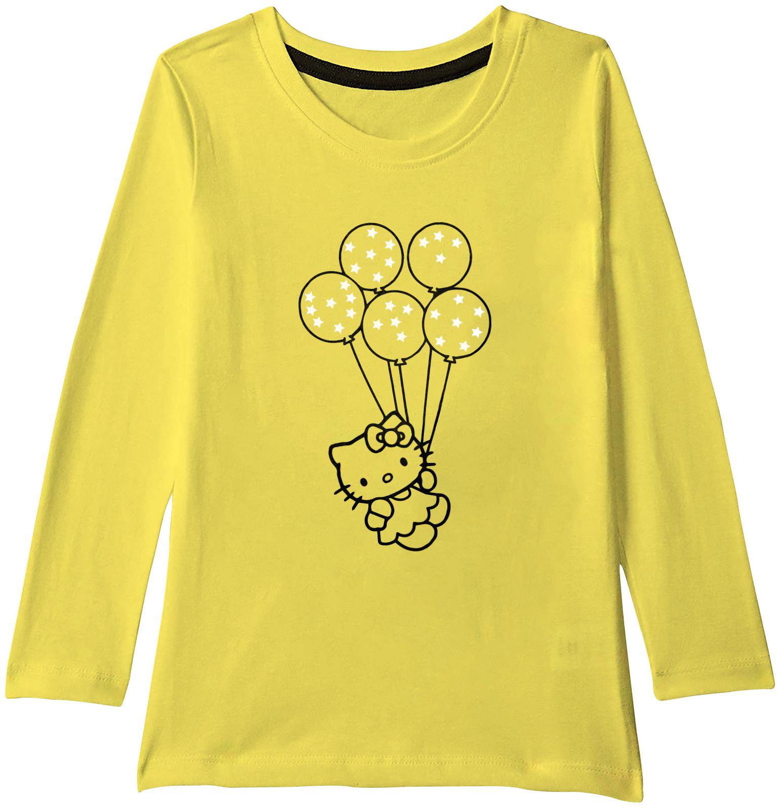 

American-Elm Girl Cotton Printed T shirt - Yellow
