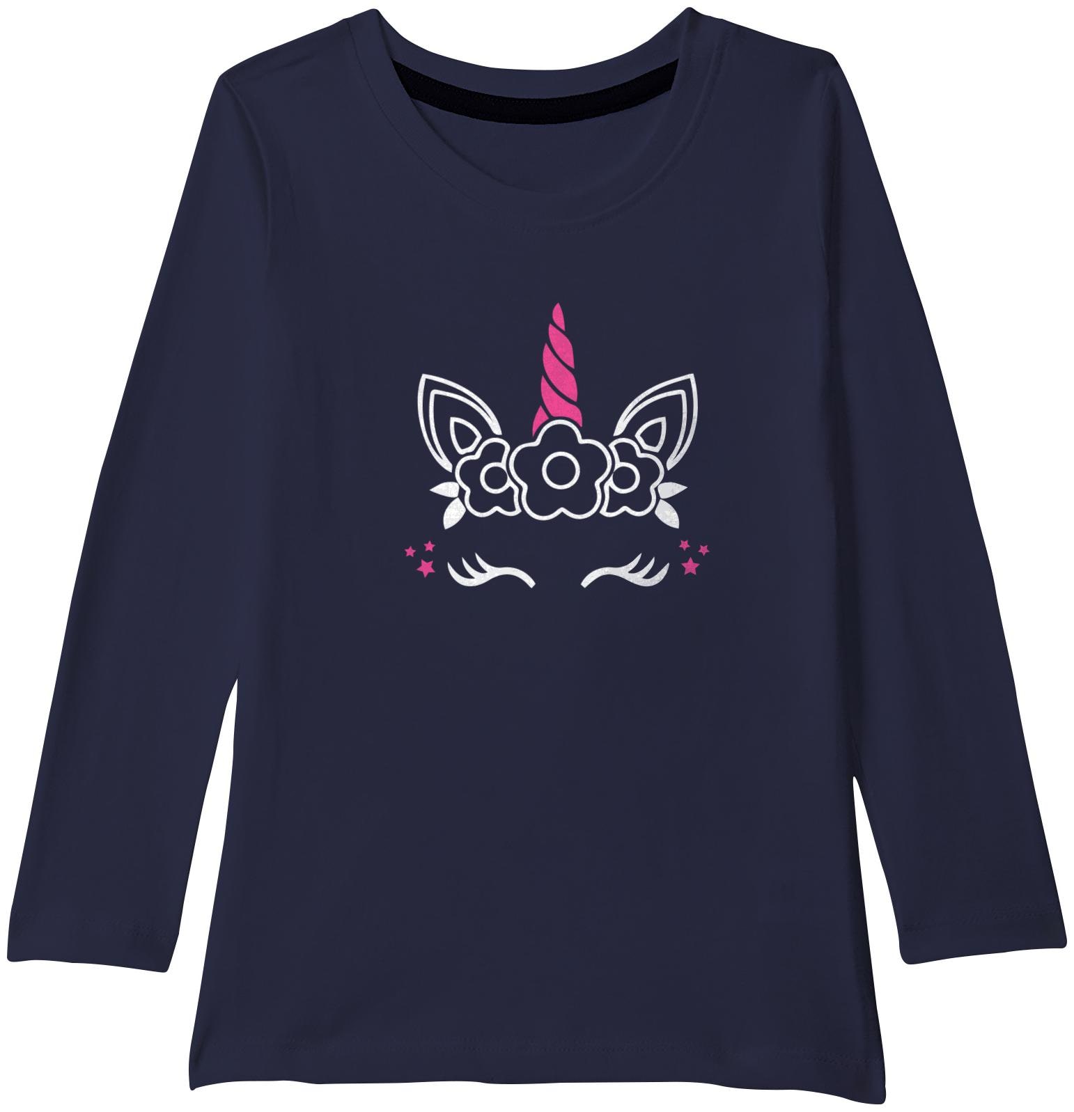 

American-Elm Girl Cotton Printed T shirt - Blue