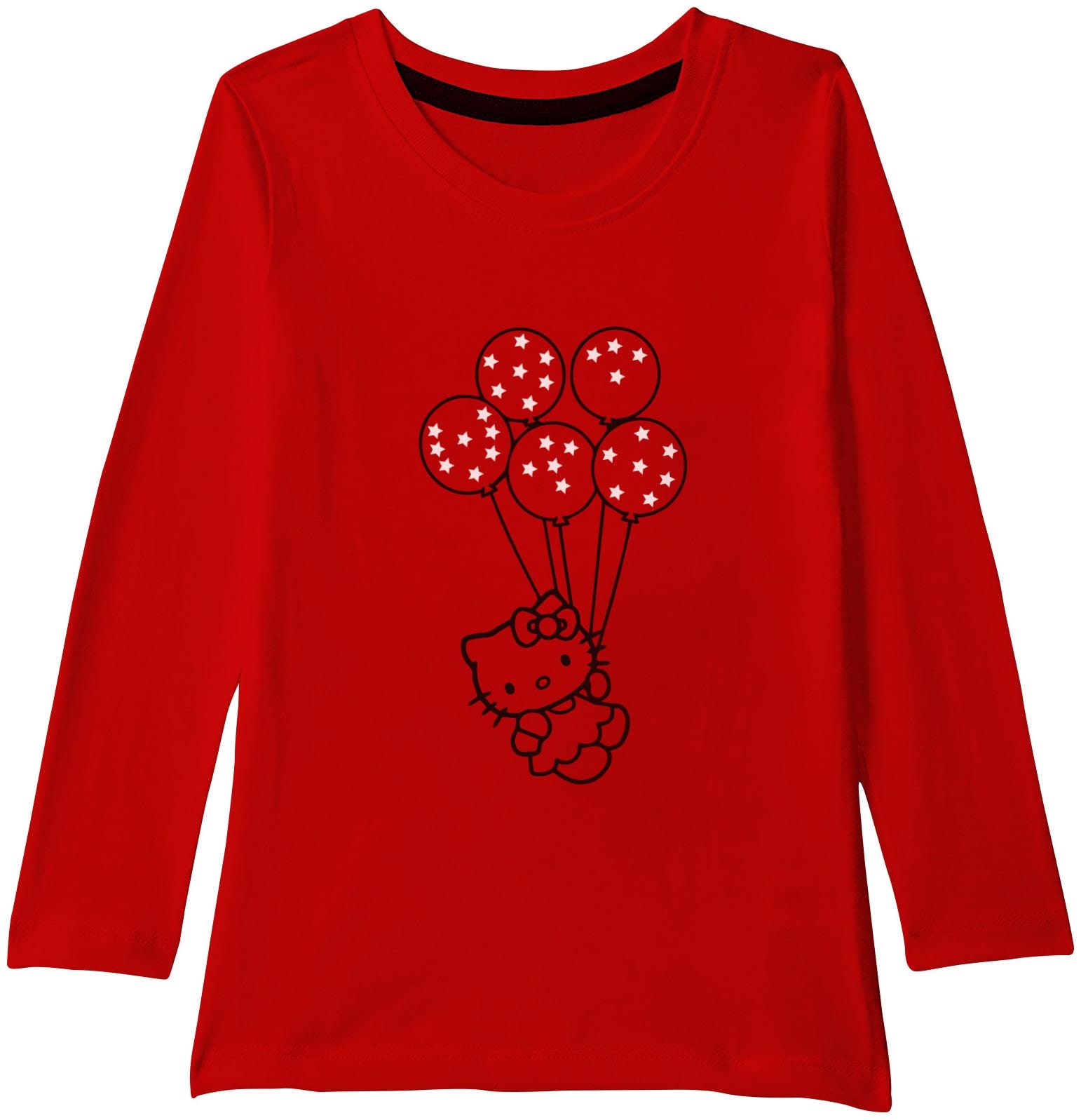 

American-Elm Girl Cotton Printed T shirt - Red
