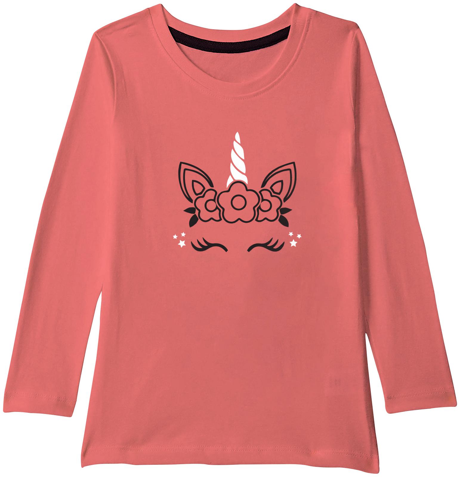 

American-Elm Girl Cotton Printed T shirt - Orange