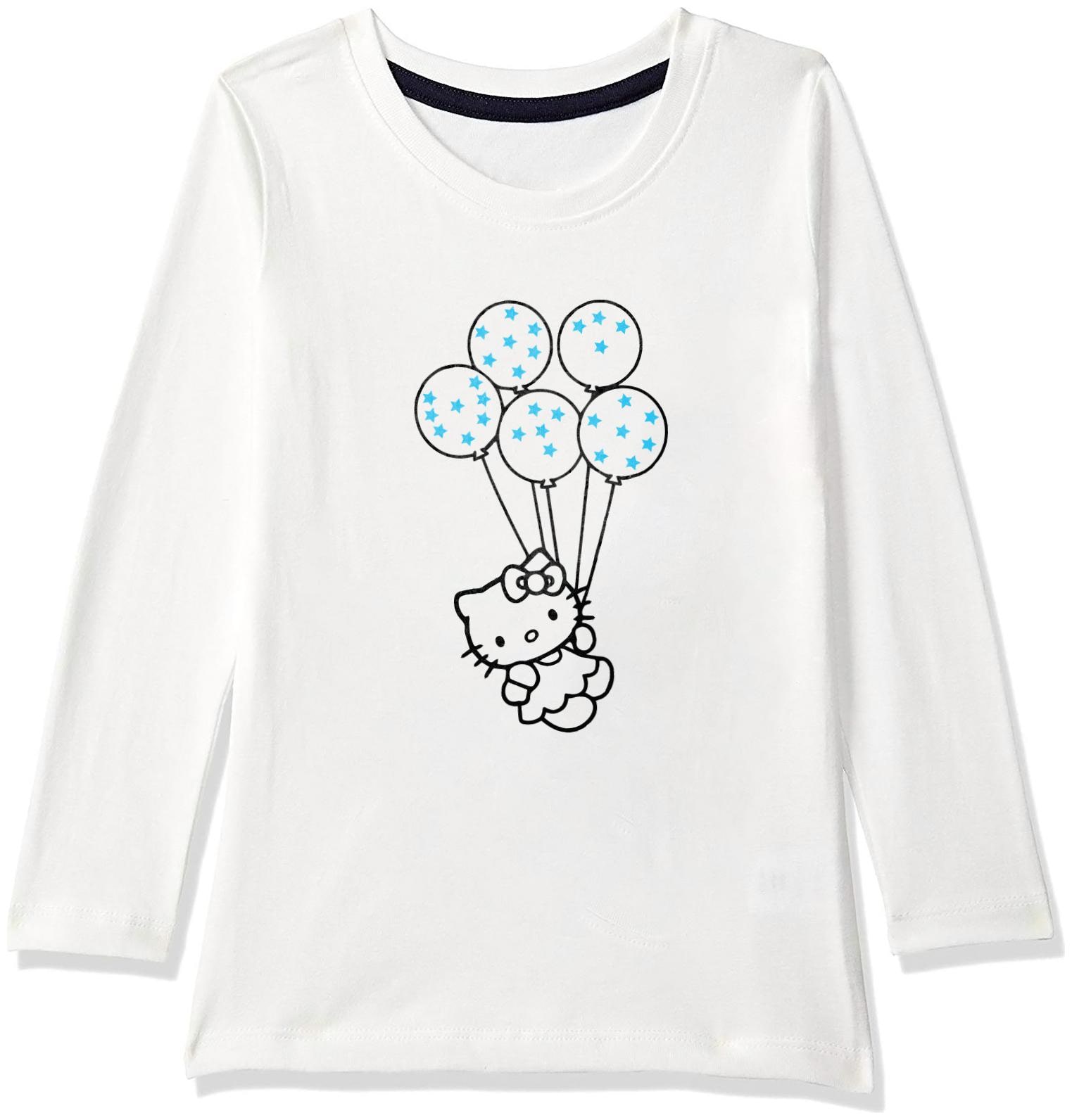 

American-Elm Girl Cotton Printed T shirt - White