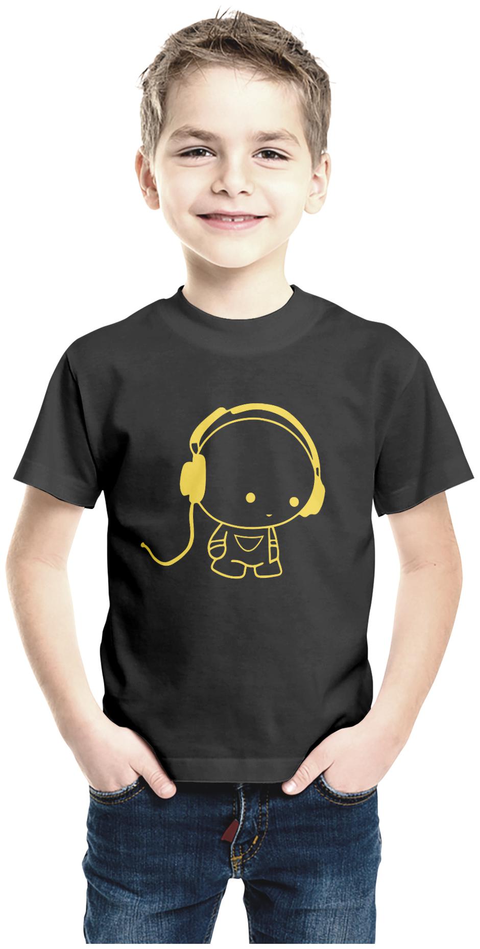 

American-Elm Boy Cotton Printed T-shirt - Black