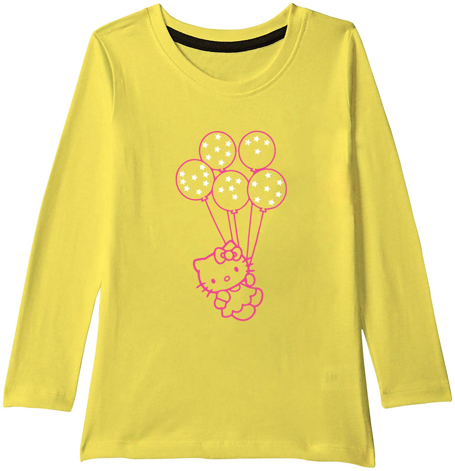 

American-Elm Girl Cotton Printed T shirt - Yellow