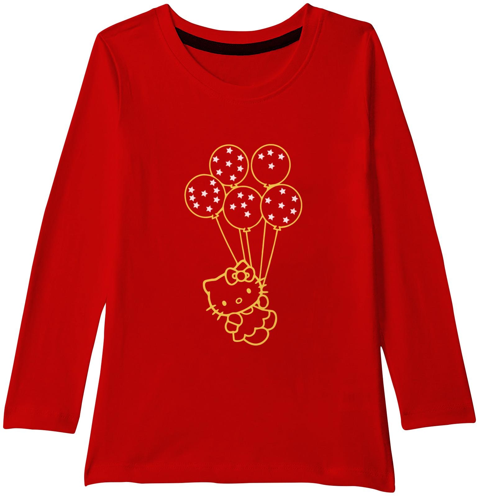 

American-Elm Girl Cotton Printed T shirt - Red