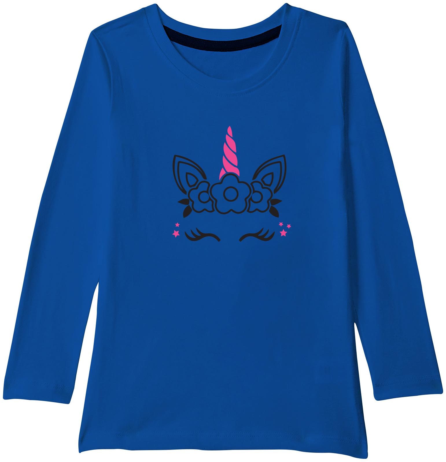 

American-Elm Girl Cotton Printed T shirt - Blue